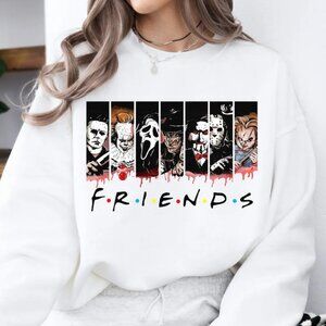 Friends Sweatshirt Horror Characters Friends Sweatshirt, Halloween Horror Charac
